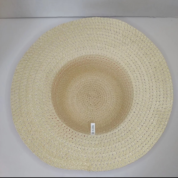 Women's Summer Straw Sun Hat 13.5" Travel Beach UV Protection Wide Brim Bow - Picture 7 of 9